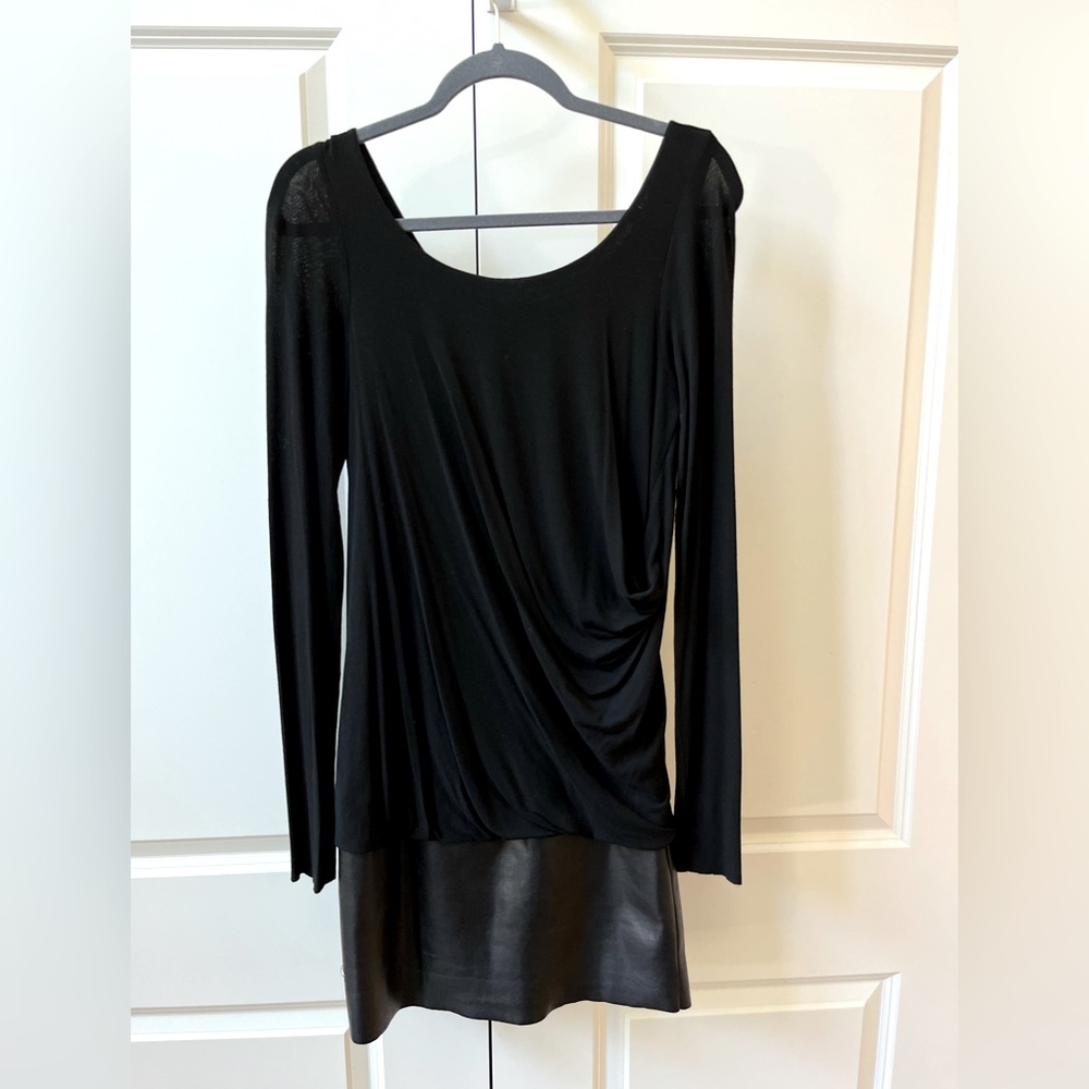 Bailey 44 Black Faux Leather Skirt Dress